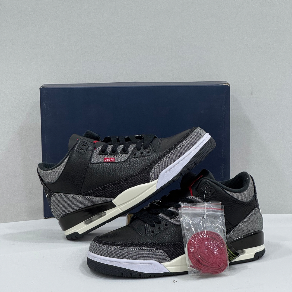 Jordan 3 x Levis Black denim - Image 2